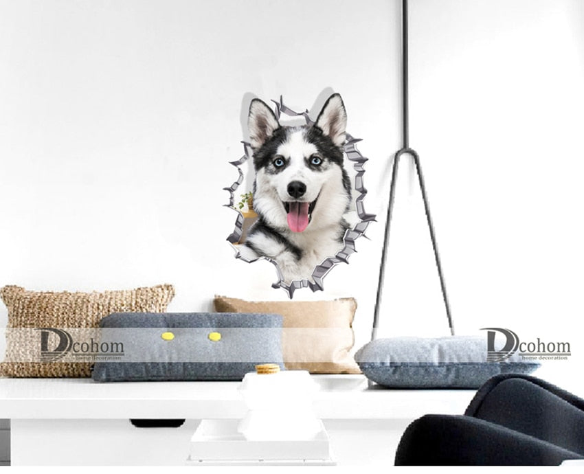 Τρισδιαστατο Αυτοκολλητο Husky Αρ.83 - Αυτοκόλλητα τοίχου 3D Sit Happens
