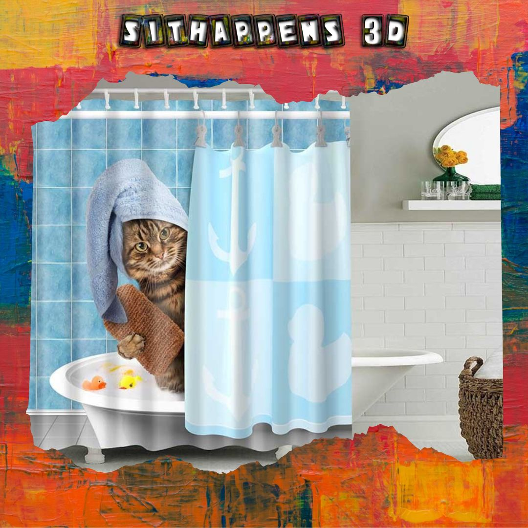 3D Bathroom Curtains