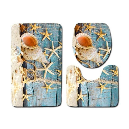 Shells and Starfish Bath Mat Set KLV 091