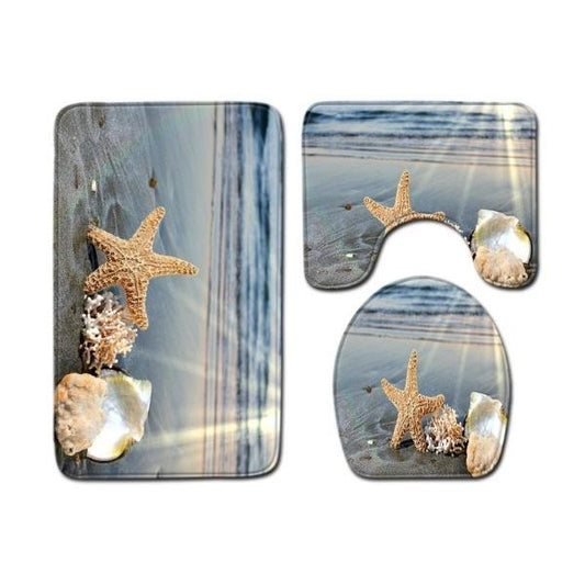 Shells and Starfish Bath Mat Set KLV 075