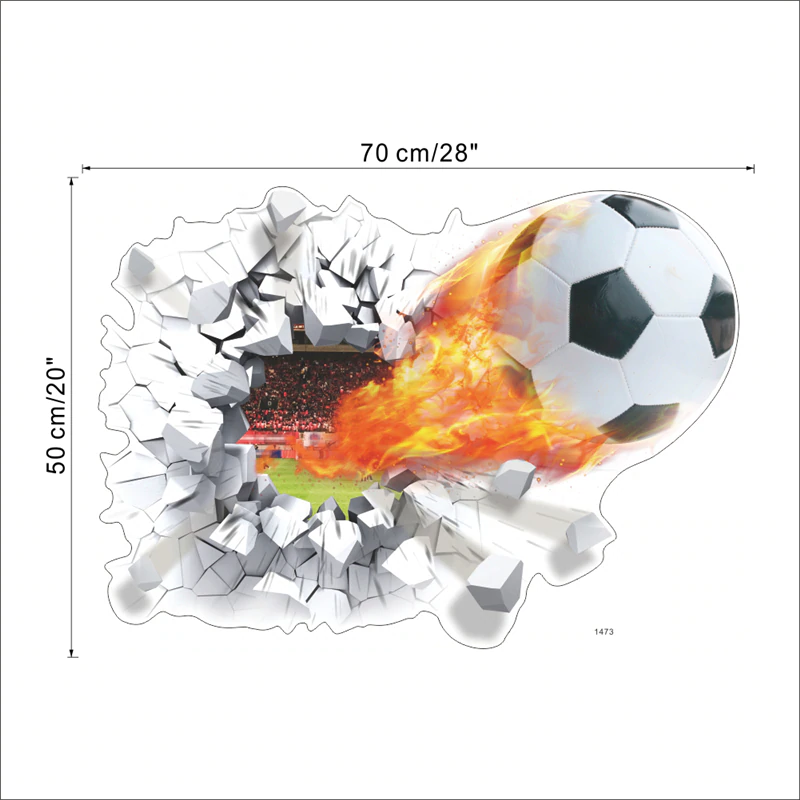 Τρισδιάστατο Αυτοκόλλητο Τοίχου Ποδόσφαιρο Αρ. 69 - Αυτοκόλλητα τοίχου 3D Sit Happens