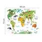 World Map With Animals For Children's Room No.56
