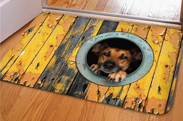 Πατακια Εισοδου 3D Κιτρινο Με Σκυλάκι SitHappens DSQ 103 - 3D Πατάκια Εισόδου Sit Happens