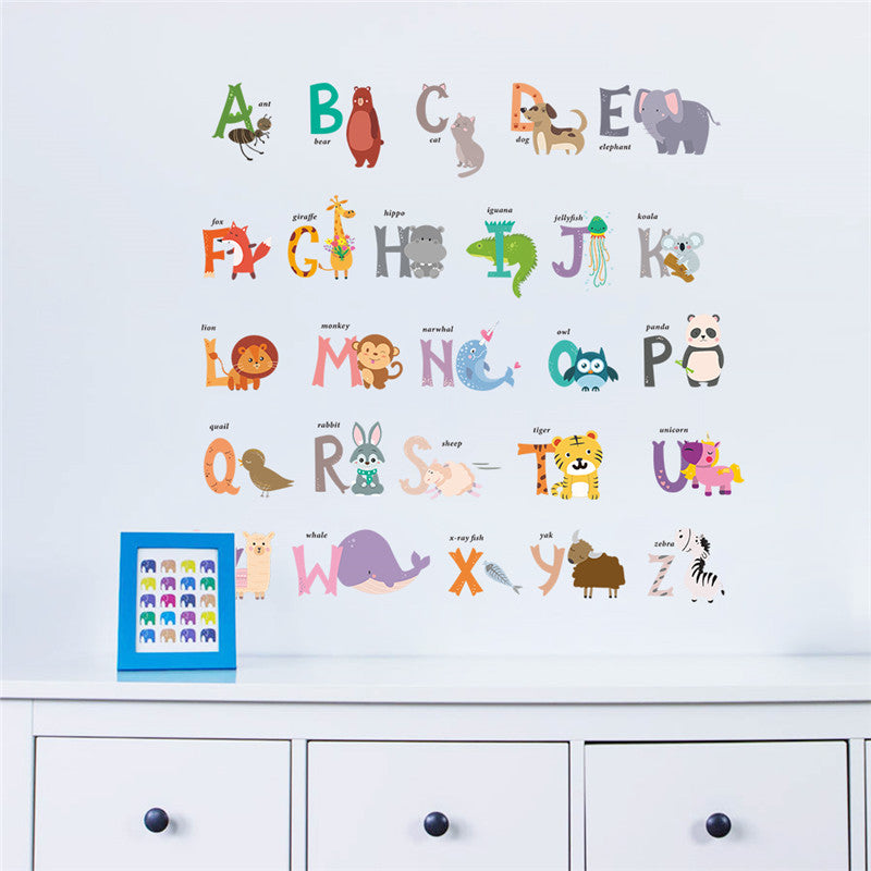 Αγγλική Αλφάβητος με Ζωάκια Για Παιδικό Δωμάτιο Αρ.61 - Αυτοκόλλητα τοίχου 3D Sit Happens